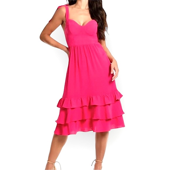 sofia by sofia vergara Dresses & Skirts - Sofia Riley Midi Sundress Pink Size Small NWT